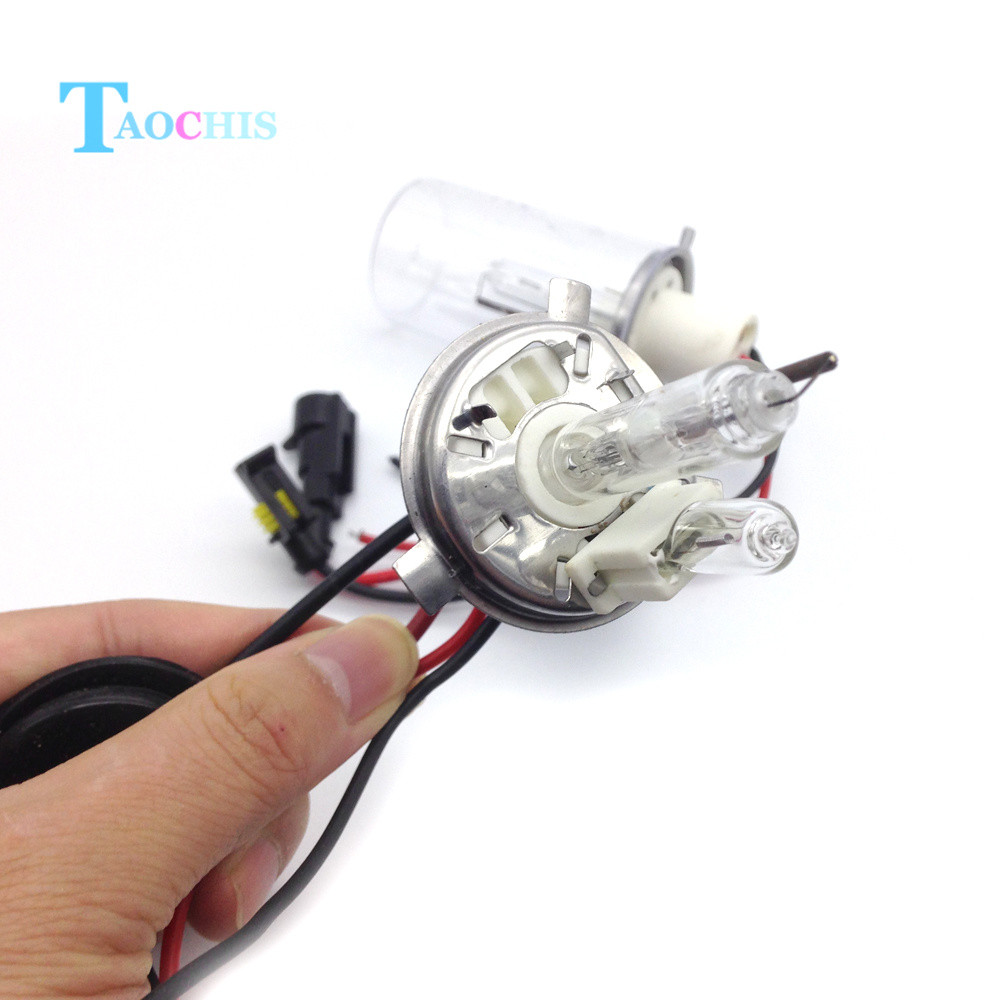 TAOCHIS 12V 100W H4-2 HID Xenon Bulbs Light 4300k 5000k 6000k 8000k H4/H H4/L Ceramics Base Car