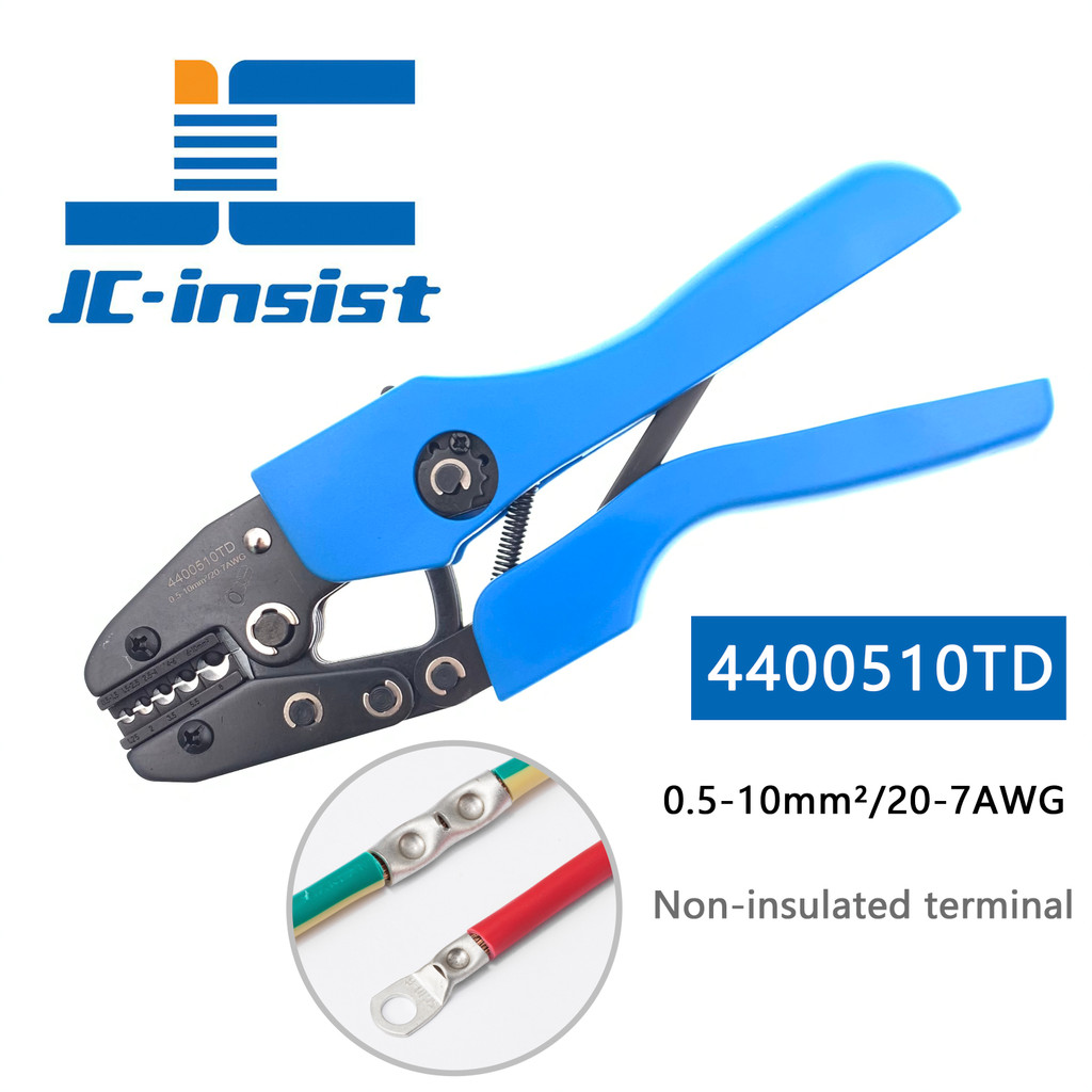 Ratchet crimping pliers for crimping insulated terminals, tubular terminals, crimping hand tools