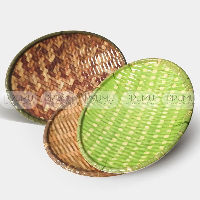 Piring Oval Melamin Motif Rotan - Piring Unik - Piring Saji - W 7809