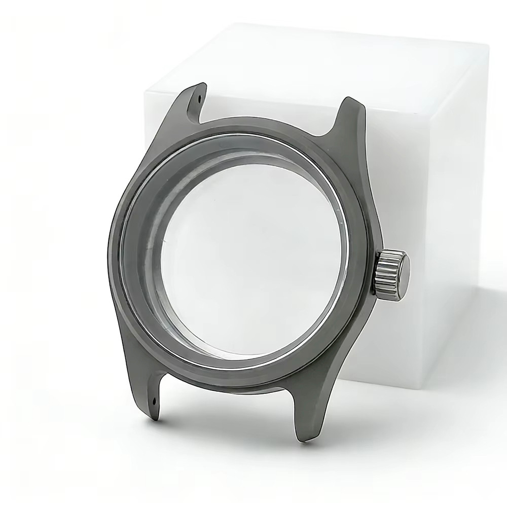 36mm All Titanium Gray Watch Case Pilot Fit 28.5-29mm Dial For Seiko NH34/35/36/38 Automatic