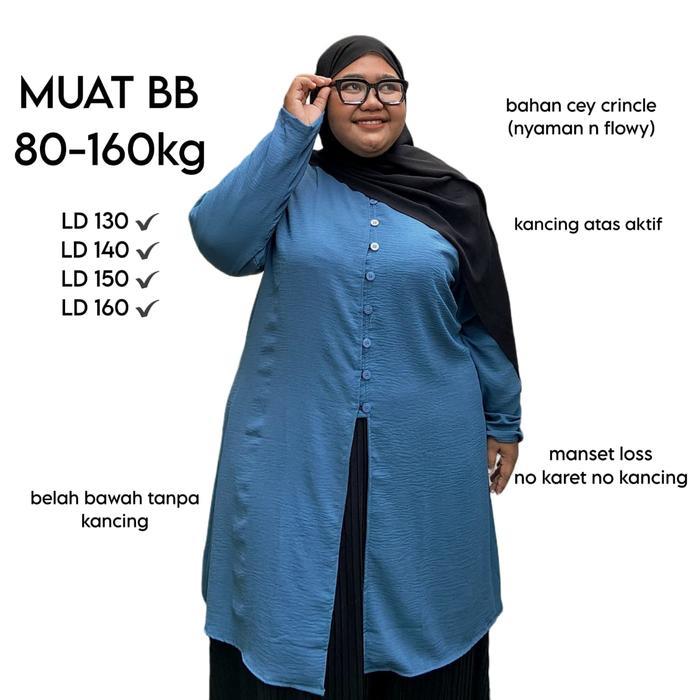 Zeba Elma Tunik Super Jumbo Ld130 Ld140 Ld150 Ld160 Crinckle Cey Premium Kekinian Muat Bb 80 - 160