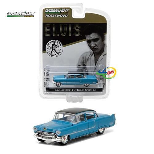 44760-A -GREENLIGHT ELVIS (1935-77) - 1955 FLEETWOOD SERIES 60 "BLUE CADILLAC 1:64 SCALE ORIGINAL