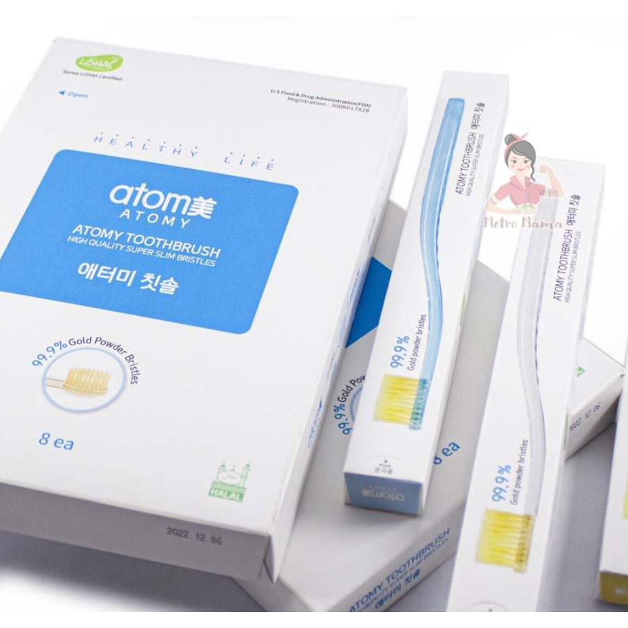 Atomy Toothbrush 1set - 8 Sikat Gigi Dewasa atomy | sikat gigi antibakteri yang aman digunakan, rama