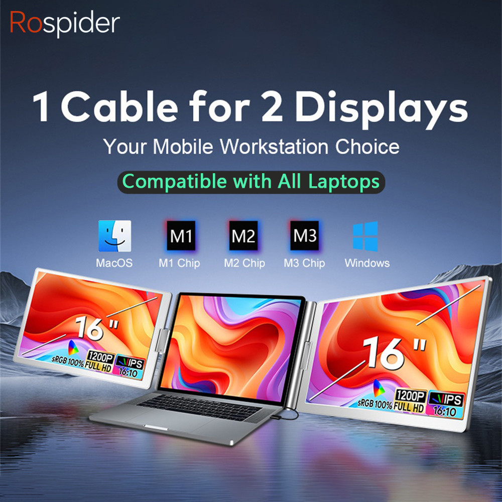 Dual Screen Display Extended Portable Monitor Fhd Notebook Sub Screen Triple Screen Extender