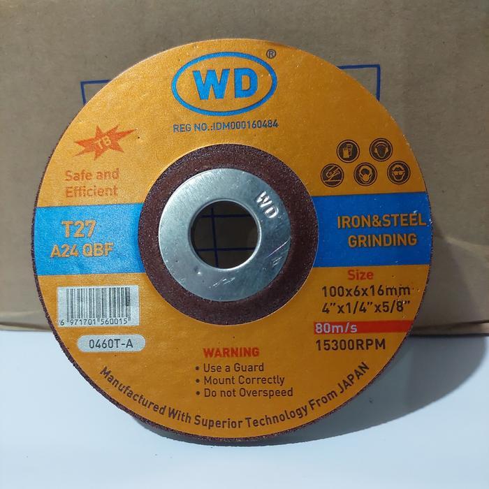 Batu poles WD 4" x 6 mm batu gurinda / batu selep asli WD