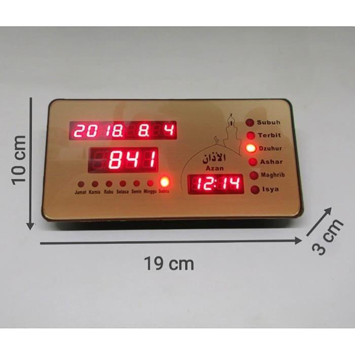 Sonifer Jam Adzan Digital Mini Jam Alarm Sholat Otomatis Adzan Iqomah 19 x 10 cm