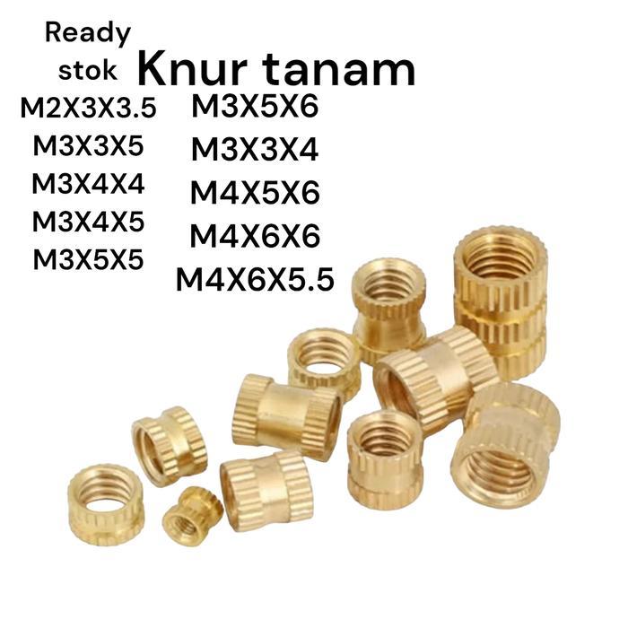 "New" BRAS KNUR TANAM M2 M3 INSERT NUT MUR TANAM 3D PRINT -M2x3x3.5