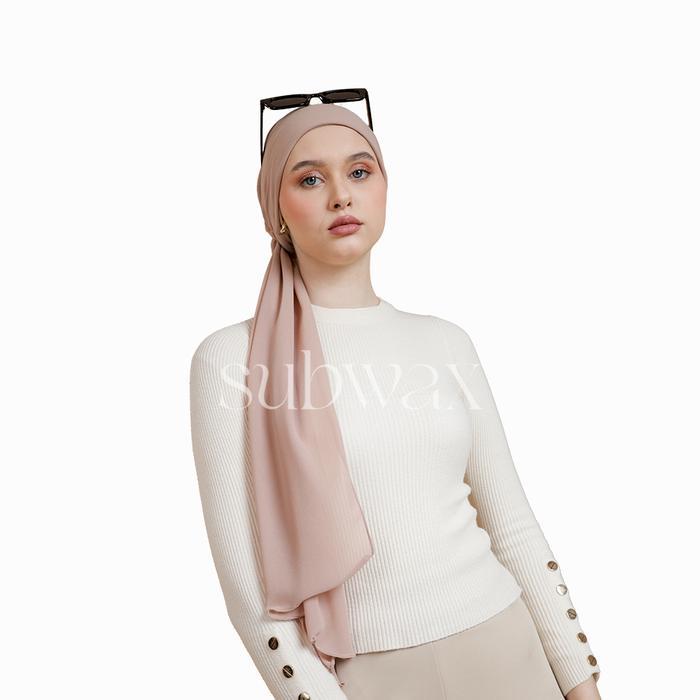 PREMIUM SUBWAX - Hijab Turban Instan Premium Ceruty BabyDoll untuk Pesta & Hari Raya Casual Nyaman