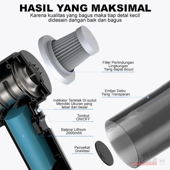 ALAT VACUM CLEANER / PENYEDOT DEBU Vacuum WIRELESS OLL-1030 Tanpa Kabel