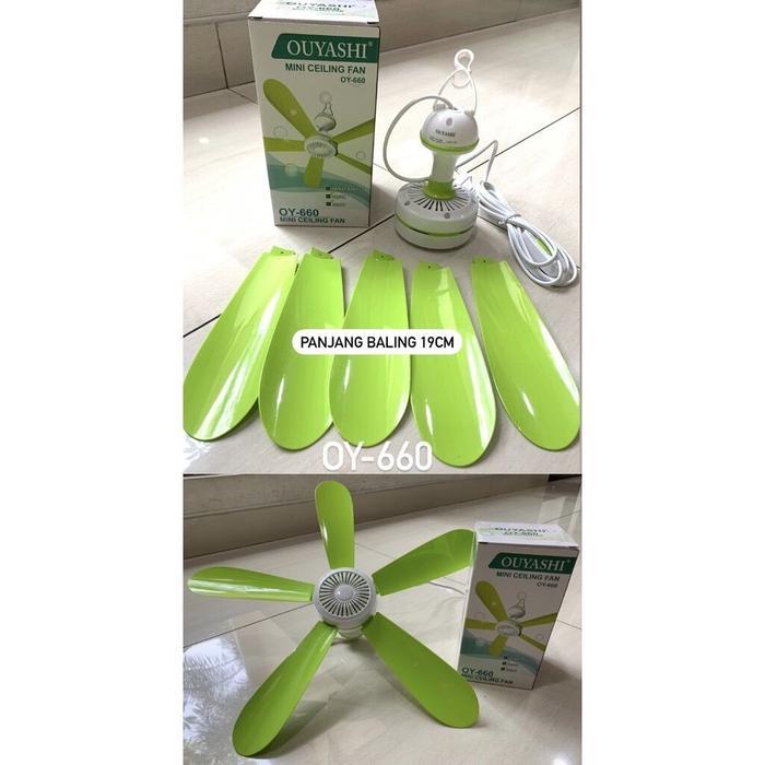 "New" Kipas angin gantung Ouyashi tipe OY-660, OY-760, OY-860 hijau baling 5