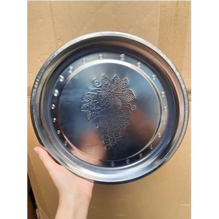 KSL - NAMPAN ANGGUR BULAT STAINLESS STEEL - LOYANG BULAT NAMPAN BAKI - NAMPAN BULAT MOTIF ANGGUR
