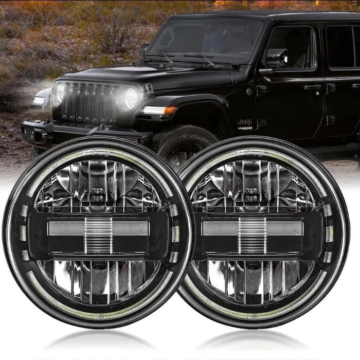 Headlamp Daymaker LED Bulat 7 Hardtop CJ7 Taft Jimny Katana Kijang Trooper Jeep Gladiator Hartop Lan