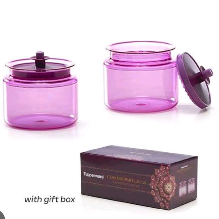 counterpart 1.2liter counterpart 1.2 liter tupperware toples isi 2 FREE BOX UNGU PURPLE