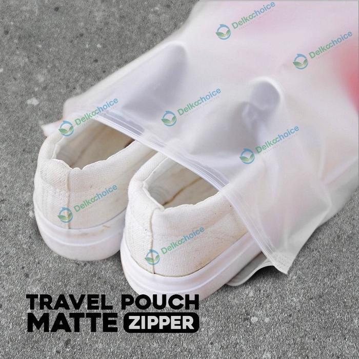 TAS RINGKAS TRAVEL POUCH ORGANIZER SERBAGUNA ZIPLOCK MATTE PREMIUM 20X14 BAHAN TEBAL