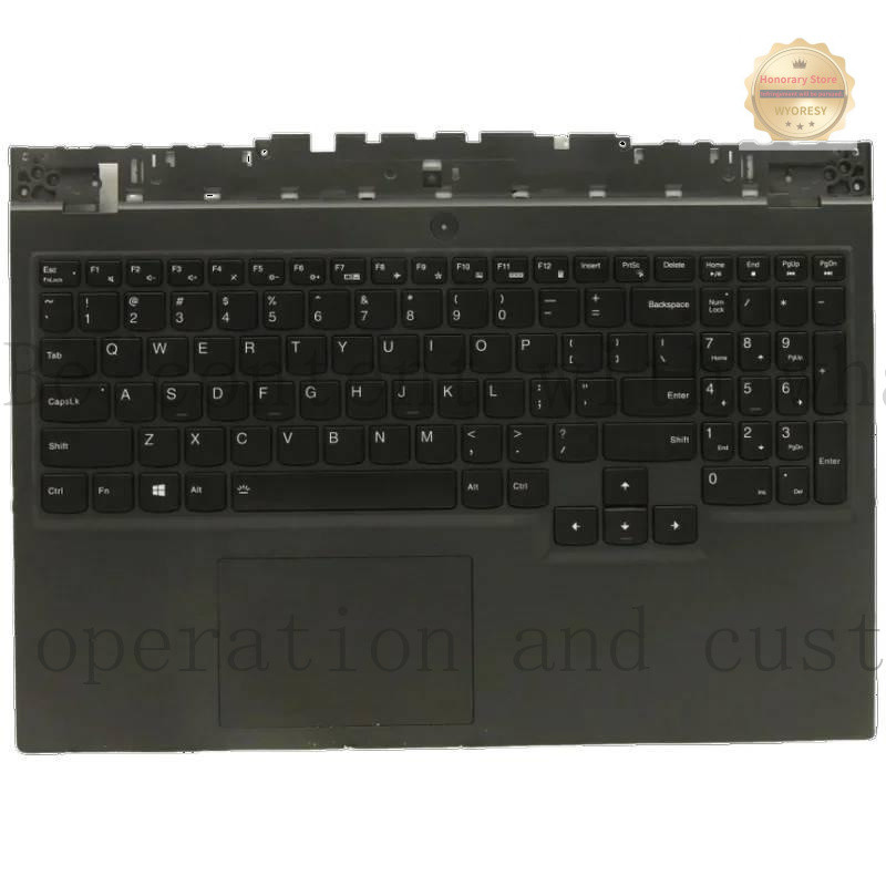 WANG US English Black Keyboard Upper Case Palmrest Shell Cover For Lenovo Legion 5-15ACH6H A R7000P