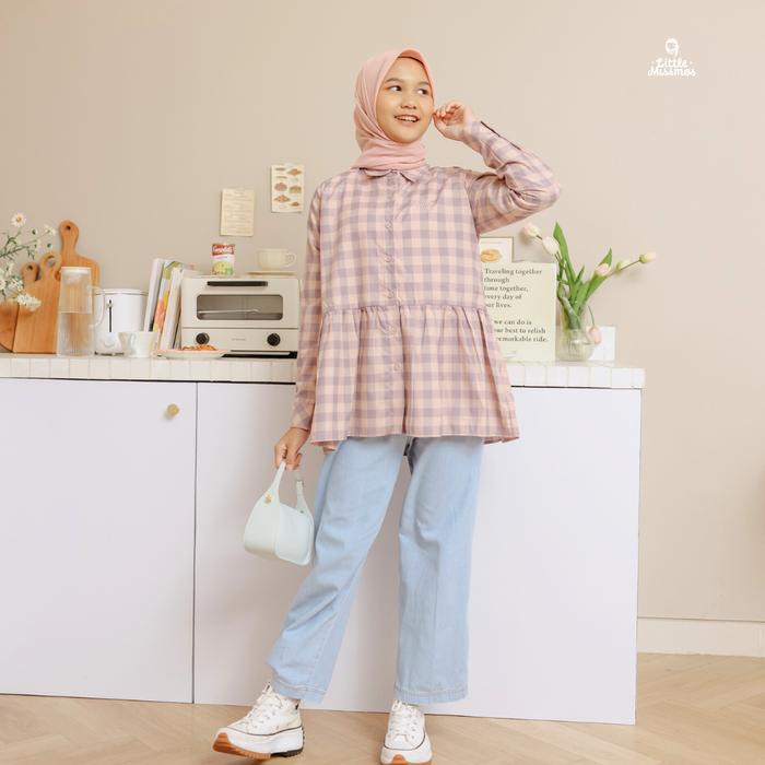 s7 LITTLE MISSMOS - JEMA TOP BLOUSE BABY DOLL KATUN ADEM ANAK PEREMPUAN 4-12 TAHUN