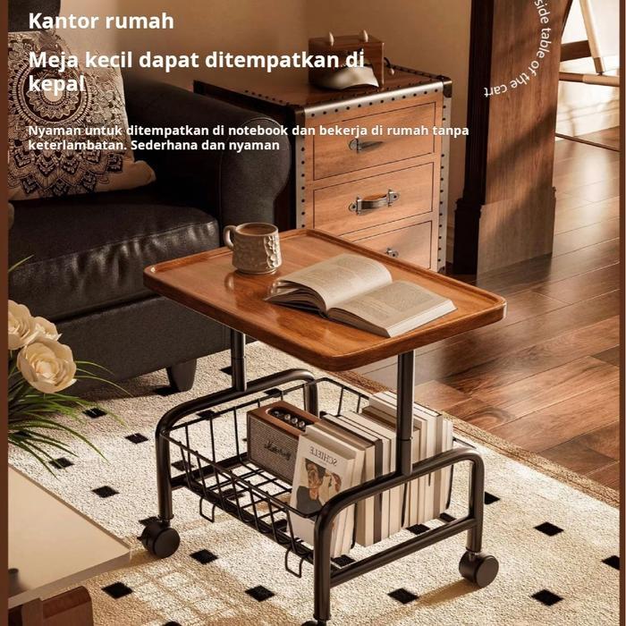 BM-Meja Samping Bergerak Model Baru 2025 Lemari Samping Sofa Ruang Tamu Meja Kopi Kecil Elegan Mewah