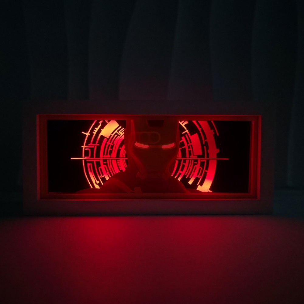 Anime Series Paper-Cut Light Room Bedroom Night Light Remote Control Colorful Light Box Color Change