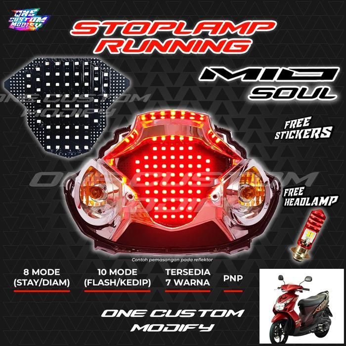 STOPLAMP RUNNING MIO SOUL LAMPU LED REM BELAKANG TAILIGHT MOTOR VARIASI ONE CUSTOM MODIFY