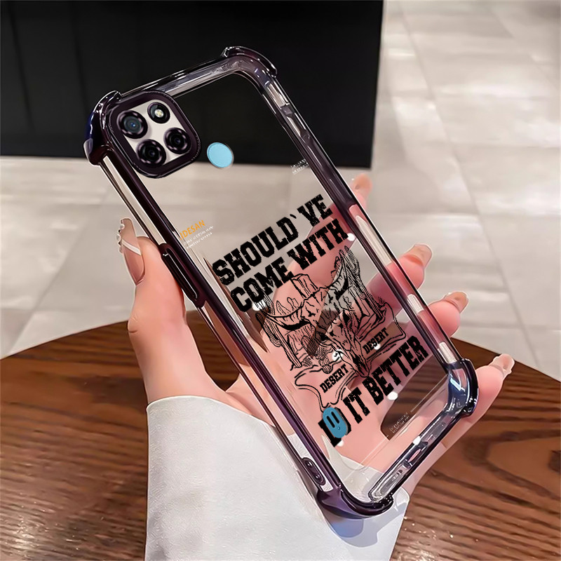 Casing Hp Untuk Realme C21Y C25Y Case Casing pola Sapi dan manusia Cesing Kesing empat Anti Drop sud