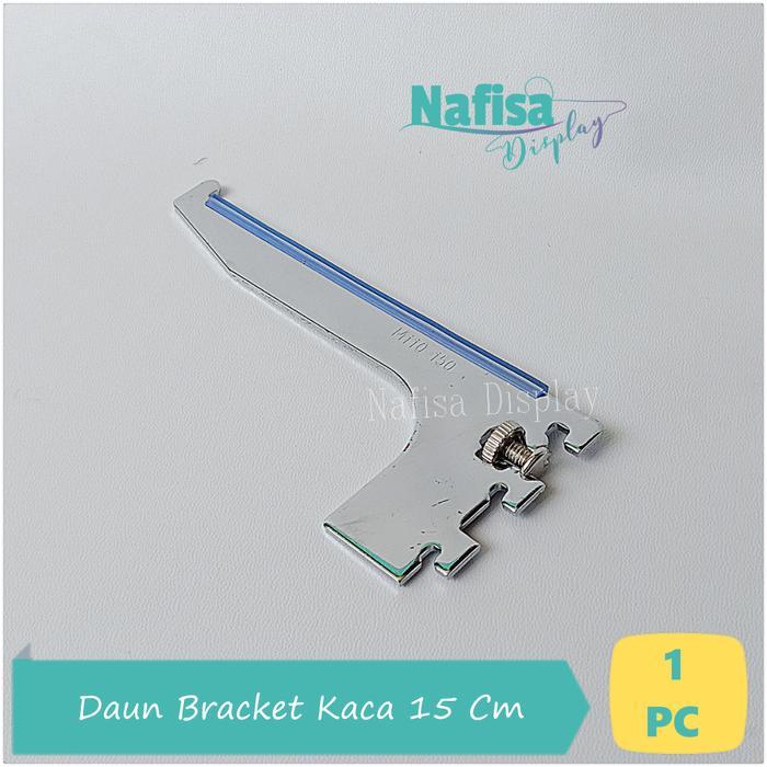 Daun Bracket Kaca 15 Cm Siku Braket Penyangga Rak Kaca