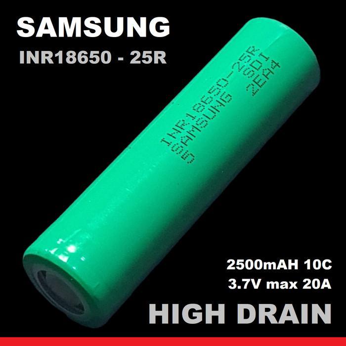 INR18650 25R 18650 Original Battery Authentic Charger Baterai Cas Asli
