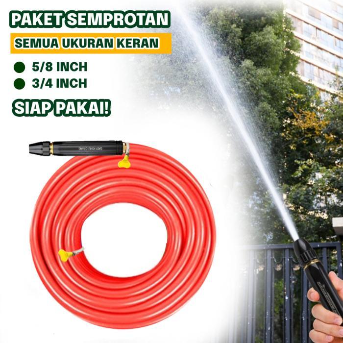 GEMUK Selang Air Cuci Motor 30 Meter Selang Air Elastis Paketan Dengan Semprotan Cuci Motor Cuci