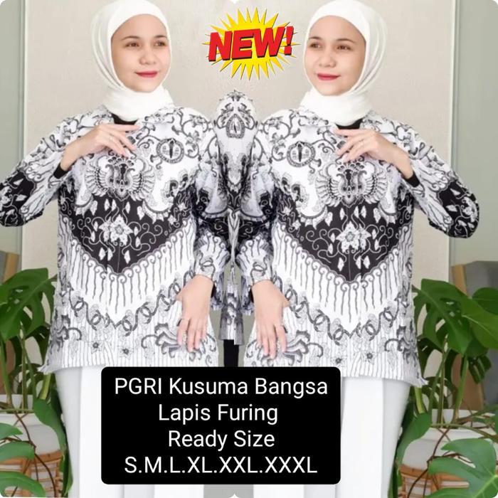 KUSUMA BANGSA / BATIK PGRI GURU TERBARU MOTIF KUSUMA BANGSA / BAJU PNS WANITA