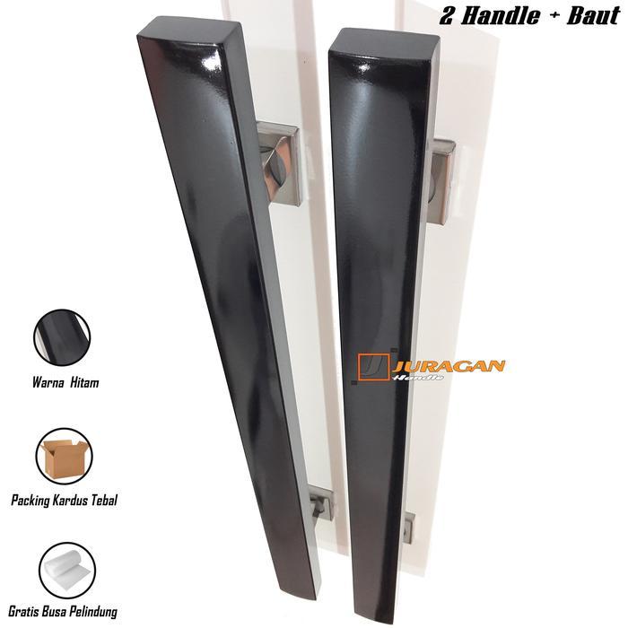 PROMO GAGANG PINTU HITAM POLOS 60 CM - HANDLE PINTU PANJANG TEBAL - PEGANGAN PINTU MINIMALIS