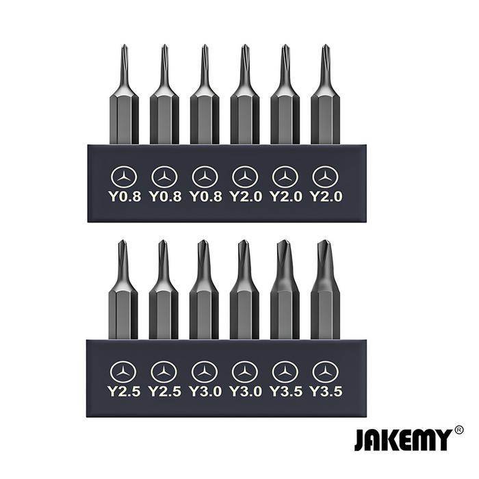 [] Jakemy JM-Type 6 12pcs Bits Mata Obeng Y Set Kualitas CRV H4*28MM
