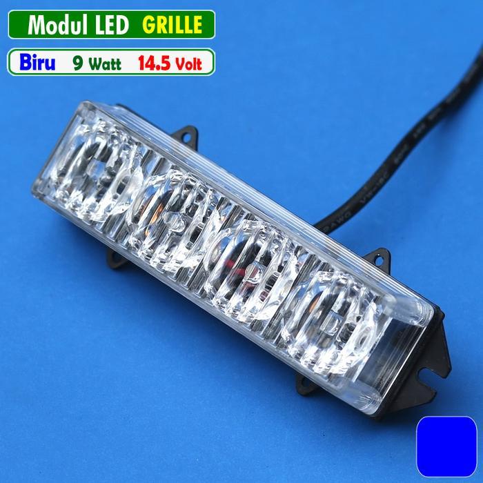 Lampu Led Bumper Grill 9W Biru Modul Foglamp Grille Kota Senja Mobil