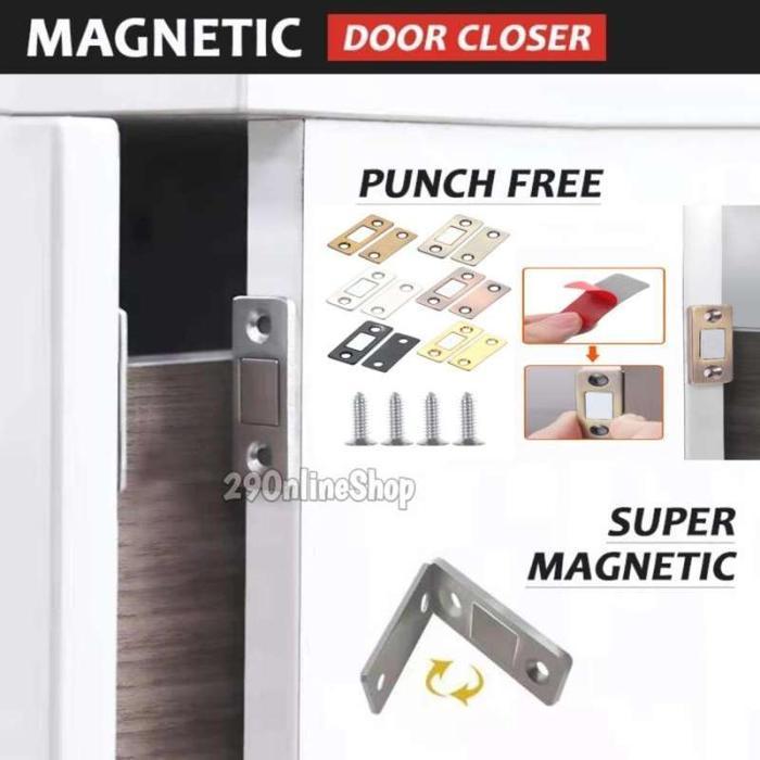 Magnet Kunci Pengaman Pintu Kulkas Lemari Baju Laci Jendela Geser Door Closer Stoper Tempel Baut