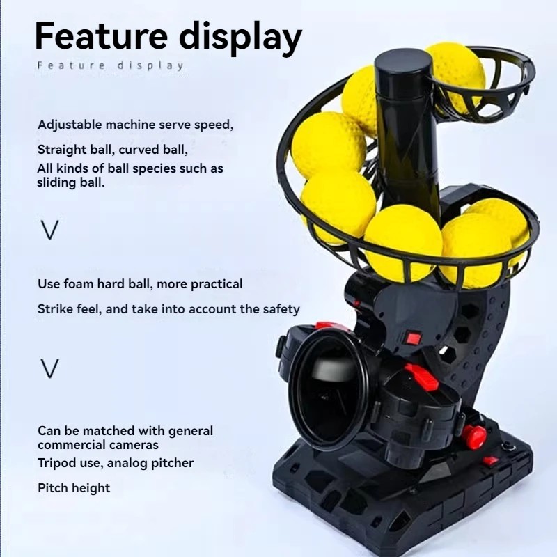 Baseball pitching machine, variable-speed ball practice automatic launcher, variable-speed baseball