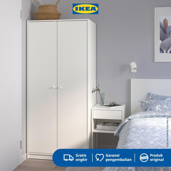 IKEA KLEPPSTAD Lemari Pakaian 2 Pintu Putih 79x176 cm