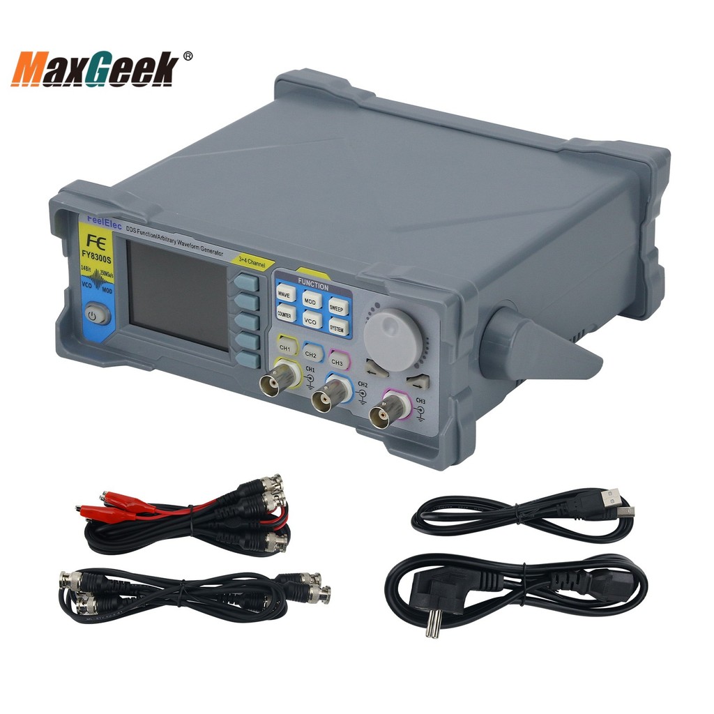 Maxgeek Fy8300S-20M 20Mhz 40Mhz 60Mhz 3-Channel Dds Function Arbitrary Waveform Signal Generator 4Ch