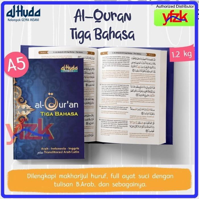 Al-Quran Terjemahan Bahasa Inggris Indonesia dan Arab Latin A5 Qur'an 30 Juz