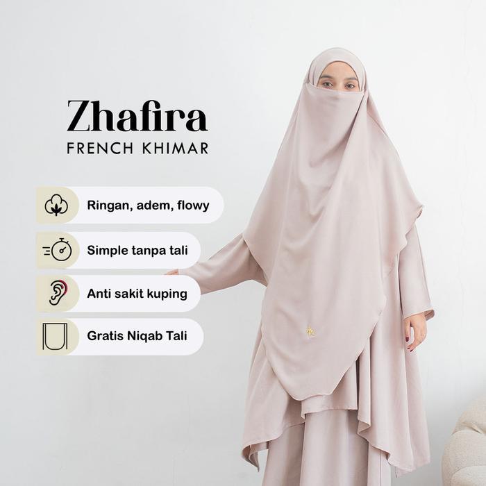 TERLARIS Maslaha Niqab (ZHAFIRA SERIES) - Zhafira Long French Khimar Long FK Instant Umroh Shamira