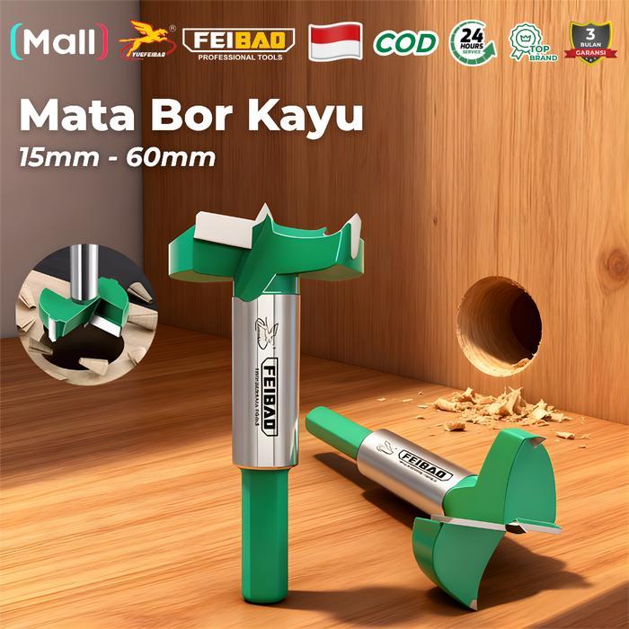 Feibao Mata Bor Pelubang Kayu 15mm 60mm Pisau Bor Super Tajam Tahan Lama Kualitas Premium