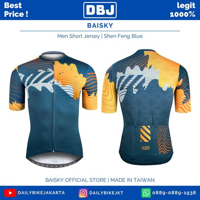 Jersey Sepeda Baisky Men Short Shen Feng Blue