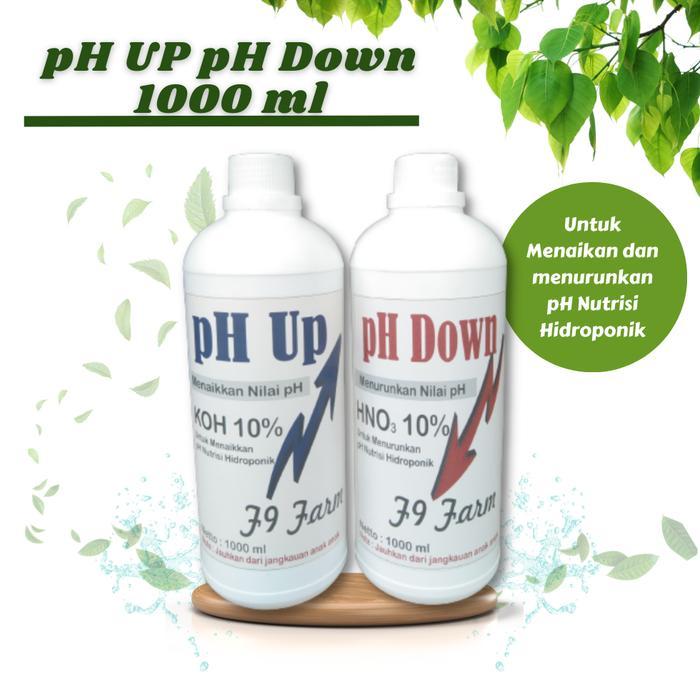 Ready Paket pH Up (KOH 10%) & pH Down (HNO3 10%) Botol @1 Liter Hidroponik