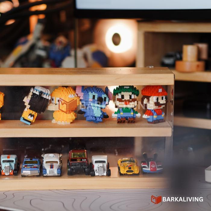 Rak Mainan Diecast / Action Figure Hotwheels Display Kayu Akrilik Acrylic gantungan hotwheels