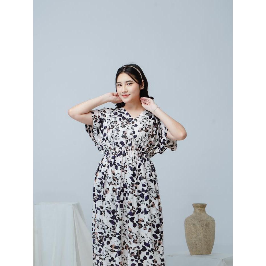 TERLARIS DASTER MANOHARA KARET PANJANG LD 120 JUMBO DRESS BALI BUSUI BUMIL KANCING MOTIF WANITA