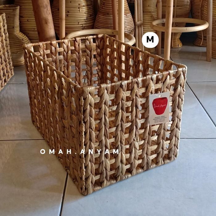 Premium Keranjang Anyam Eceng Gondok Storage Eceng Gondok Keranjang Anyam Kerawang Eceng Gondok