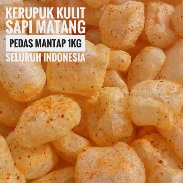 Kerupuk Kulit Sapi Matang Pedas Mantap 1 kg / krupuk Rambak Sapi