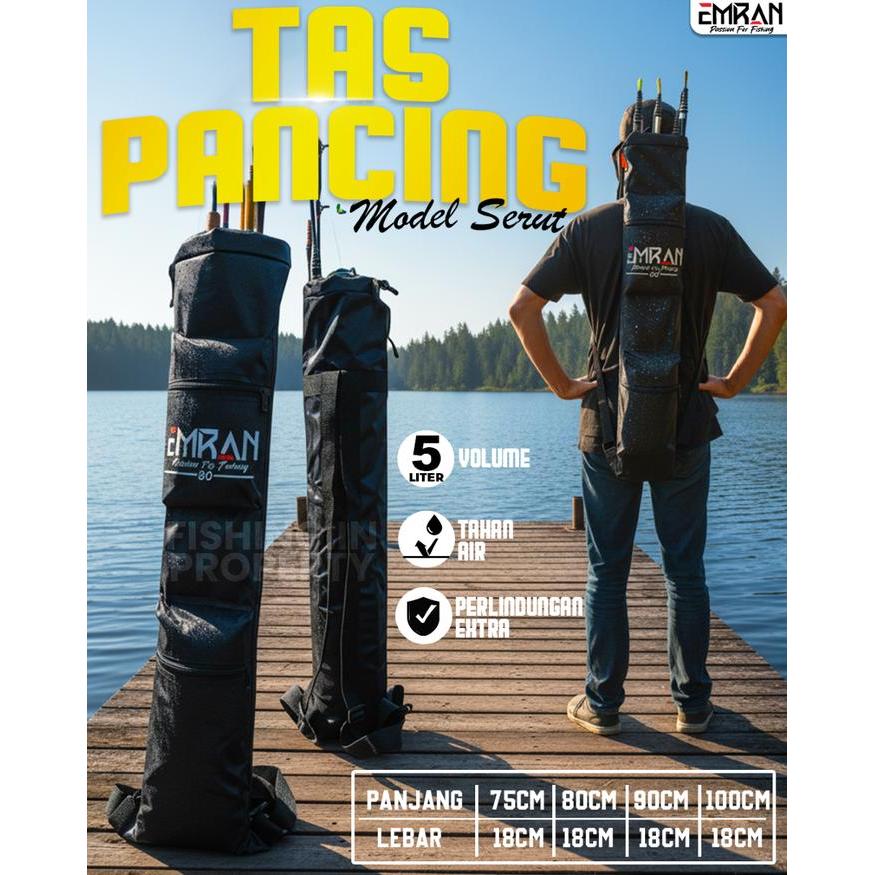 Daiwa Sportindo - Tas Pancing Tegek Serut 2 Kantong Muat Joran 5-7Pcs