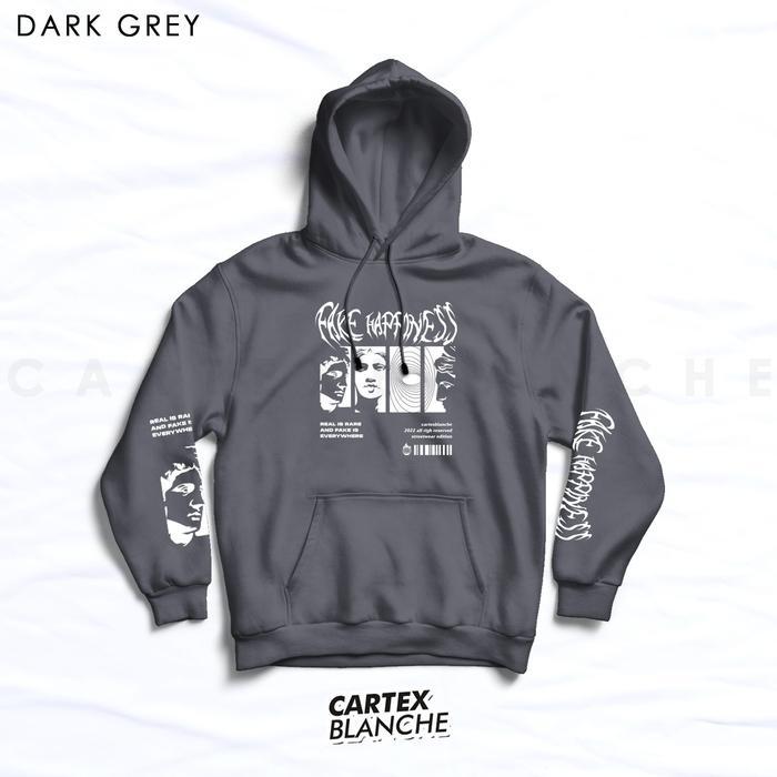 sar CRTX Fake Happiness Hoodie Jumper Unisex Pria & Wanita M - XXL ( SABLON )