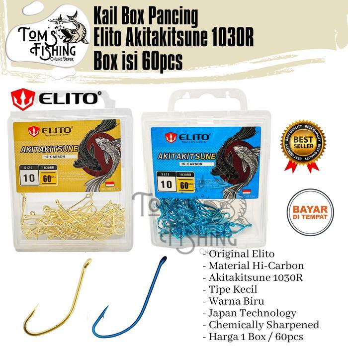 KAIL PANCING BOX ELITO AKITAKITSUNE 1030R ISI 60PCS (NO.1-15) BLUE / GOLD - TOMS FISHING