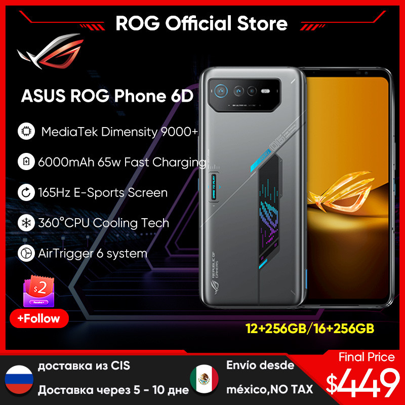 ASUS ROG 6D/6D Ultimate Smartphone MediaTek Dimensity 9000+ 165Hz E-Sports Screen 6000mAh Battery Fa