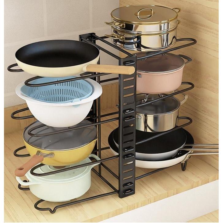 RAK PANCI BAWAH WASTAFEL RAK PANCI DAPUR 8 SUSUN / RAK TUTUP PANCI / RAK PIRING PANCI WAJAN BESI /