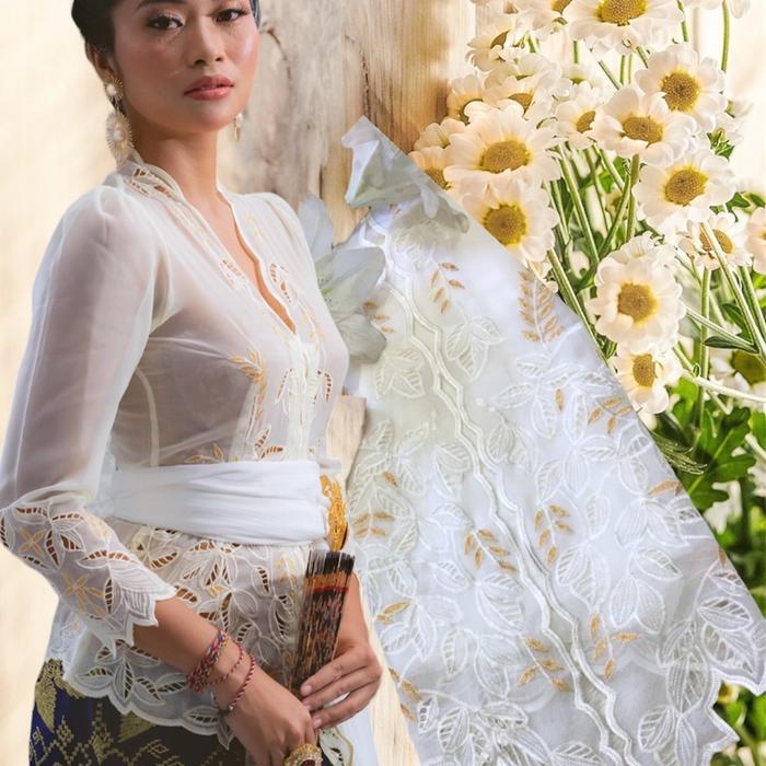 Kebaya Lembaran Bahan Motif Ketapang Dress Sifon Mewah Panjang Wanita Kondangan Kain Tersedia Dalam